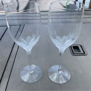 Elegant Clear Wine Glass Set Atrium by Lenox.  Set of Two.